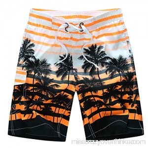 Aivtalk Men Premium Soft Color Block Oversized Swim Suit Swim Pant Shorts Swim Trunk Orange XXL B07B22P5QH